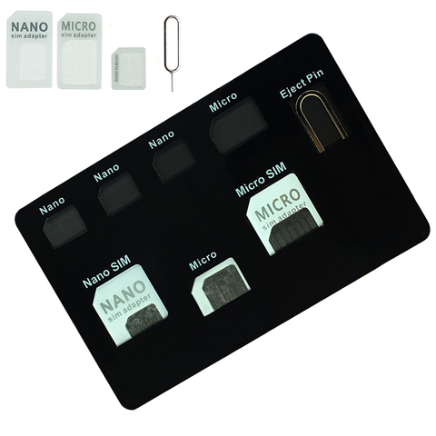 SIM Card Adapter set & NANO SIM Card Holder Case with phone Pin needle  Quality sim ,Converter set for nano micro sim card ► Photo 1/6