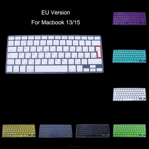 EU Version Russian Keyboard Silicone Skin Cover For Apple Macbook Air Pro 13 15 Protector Cover 8-Color ► Photo 1/6
