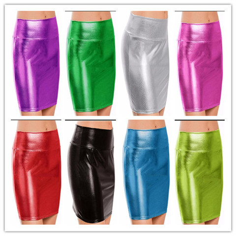 New Sexy Micro Skirt Latex Faux Leather Skirt Tight Hip Slim Low Waist Pencil Package Hip Skirt ► Photo 1/6