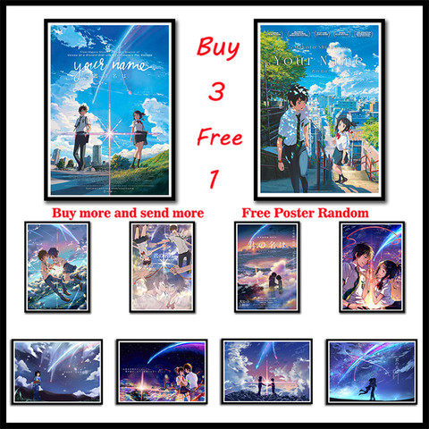 Buy Online Your Name Japanese Anime Movie Coated Paper Posters Print Wall Pictures Home Decoration Frameless Alitools