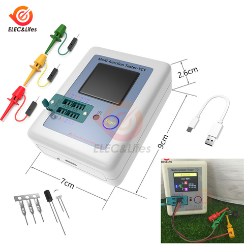 T7 TCR-T7 TC-T7-H LCR-TC1 TFT Color Display Backlight Transistor Tester For Diode Triode Capacitor Resistor NPN PNP ESR Meter ► Photo 1/6