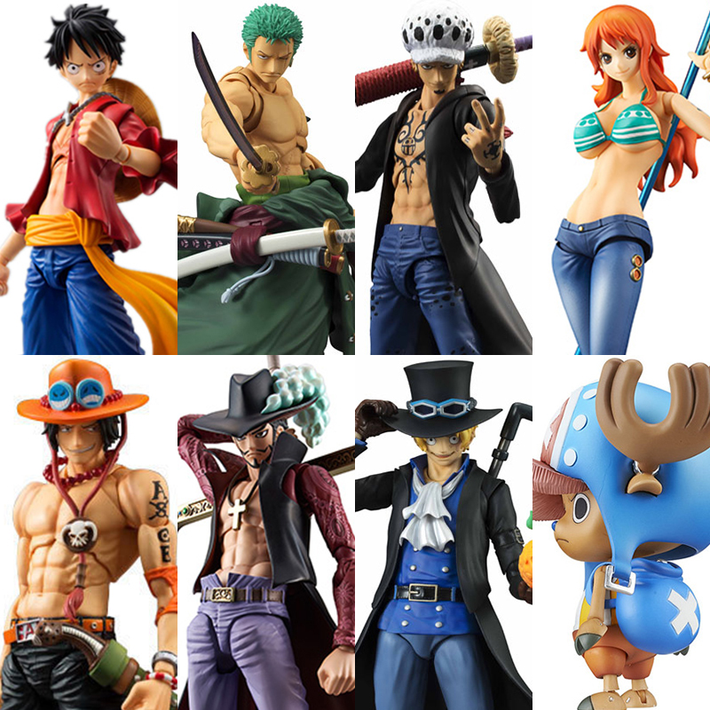 Anime One Piece Luffy Ace Sabo Nami PVC Action Figure Figures Toys Dolls Model
