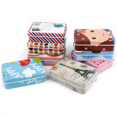 Small Storage Boxes Mini Cute Kawaii Cartoon Tin Metal Box Case Home Storage Organizer For Jewelry Kids Toy Gift Home Supplies ► Photo 1/6
