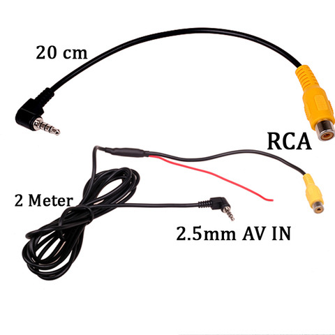 RCA 2.5mm video input adapter For Car car reversing camera universal & navigation recorder , Only cable ► Photo 1/3