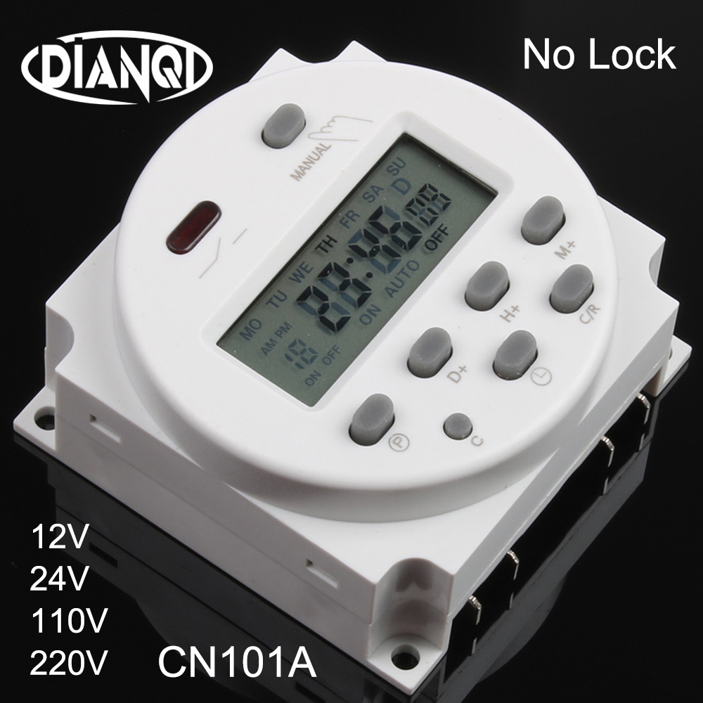 CN101 Digital LCD Relay Switch Weekly Programmable Electronic Time Timer DC 12V 