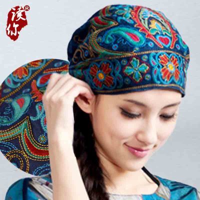 Mexican Style Spring And Autumn Ethnic Vintage Embroidery Flowers Bandanas Original Red Blue Print Hat Cat Free Shipping ► Photo 1/6