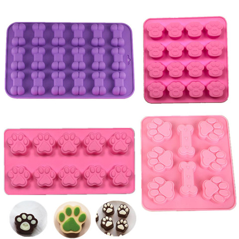 Cute Cat Paw&Bone Silicone Cake Mold Pet Treat Soap Mold Jelly Candy Chocolate Mold Pastry Decorating Tools Cake Silicone Forms ► Photo 1/6