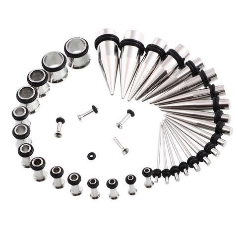 TIANCIFBYJS 14G-00G 36/18pcs Ear Gauges Stretching Kit Tapers Plugs Eyelets Acrylic Tapers and Plugs Expander Set Body Piercings ► Photo 1/6