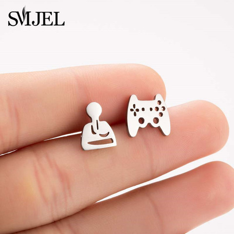 SMJEL Stainless Steel Gamepad Stud Earrings Game Controller Earings Women Joystick Game Boy Jewelry Earings oorbellen ► Photo 1/6