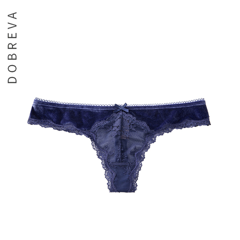 DOBREVA Women's Low Rise G-String Velvet Thong Panties ► Photo 1/6