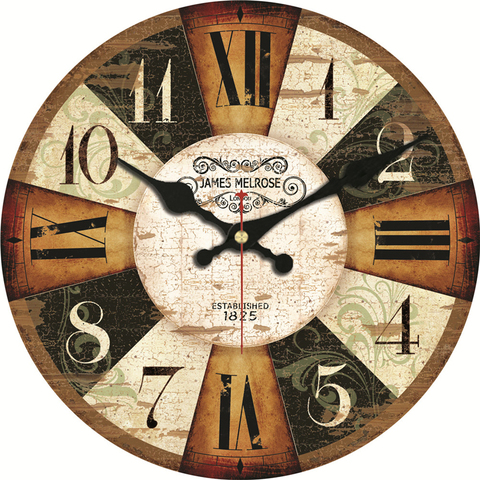 WONZOM Vintage Wooden Clock Roman Numerals Cardboard Wall Clock,Silent&Non-Ticking Feature,Antique Style For Kitchen Office Home ► Photo 1/6