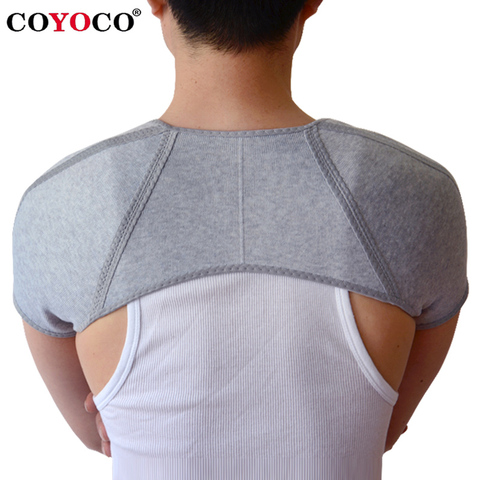 COYOCO Bamboo Charcoal Back Support Shoulder Guard Brace Retaining Straps Posture Sports Injury Grey Pad Belts Keep Warm ► Photo 1/6