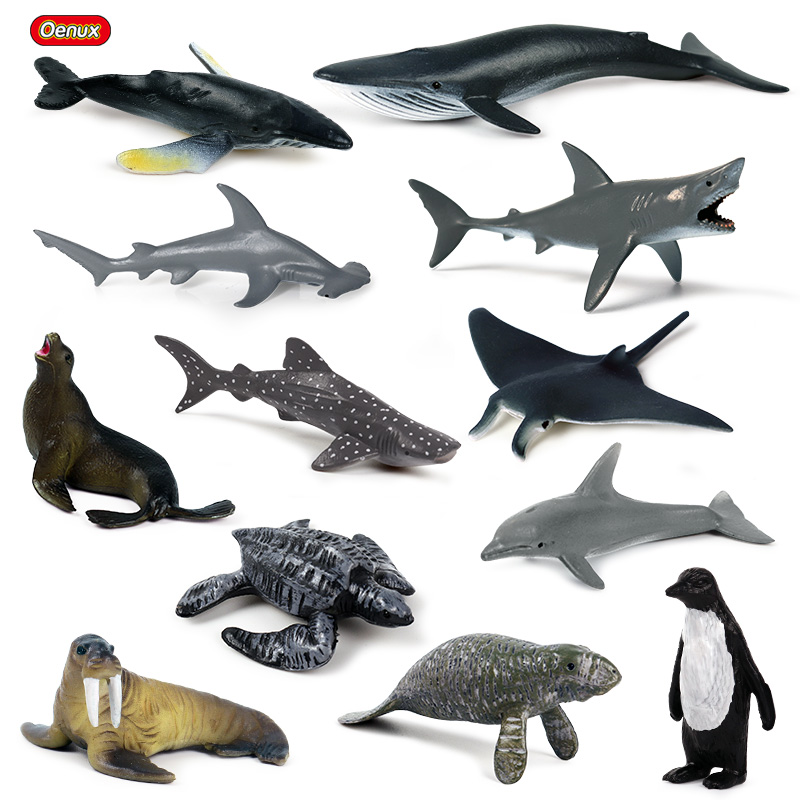 8x Marine Life Sea Animal Whale Shark Octopus Penguin Kids Dolphin Model Toys GX 