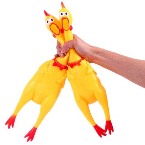 Pet dog toy screaming chicken screaming chicken dog molars yellow rubber chicken dog chew toy durable and funny buzz ► Photo 1/5