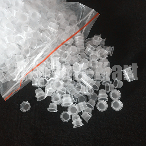 1000pcs 8mm Small Size Clear White Tattoo Ink Pigment Cups Caps Supply IC9-1000# Free Shipping ► Photo 1/6