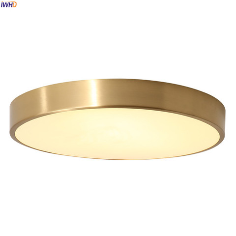 IWHD Nordic Modern Copper LED Ceiling Lights Fixtures Kitchen Hallway Balcony Acrylic Ceiling Lamps Plafonnier Lampara De Techo ► Photo 1/6
