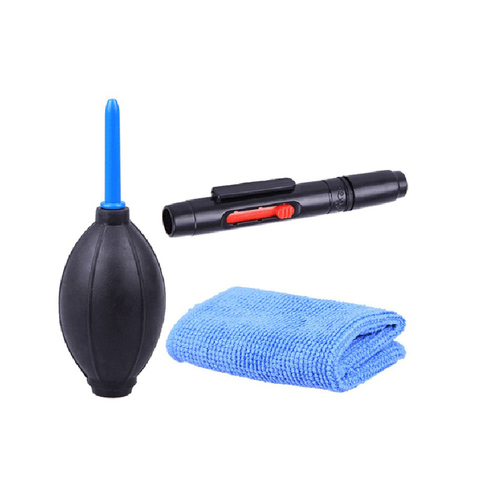 High Quality Portable 3 in 1 Lens Brushing Cleaner Dust Pen Camera Air Blower Cloth Cleaning Kit For DSLR soplador de aire ► Photo 1/6