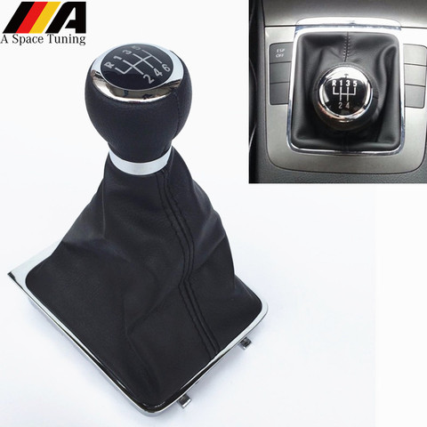 5/6 Speed M Gear Shift Knob Lever Stick Gaiter Boot Cover Collar For Volkswagen VW Passat B6 2005-2011 Car Styling Accessories ► Photo 1/6