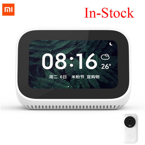 In-Stock Xiaomi AI Touch Screen Bluetooth 5.0 Speaker Digital Display Alarm Clock WiFi Smart Connection Speaker Mi speaker ► Photo 1/6