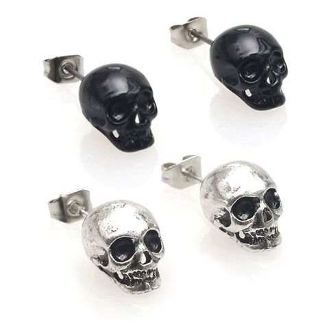 Punk Style Earrings Skull Head Charms Cool Vintage Antique Rock Women Men Pendant Jewelry Gifts Ear Stud Retro Decoration ► Photo 1/6