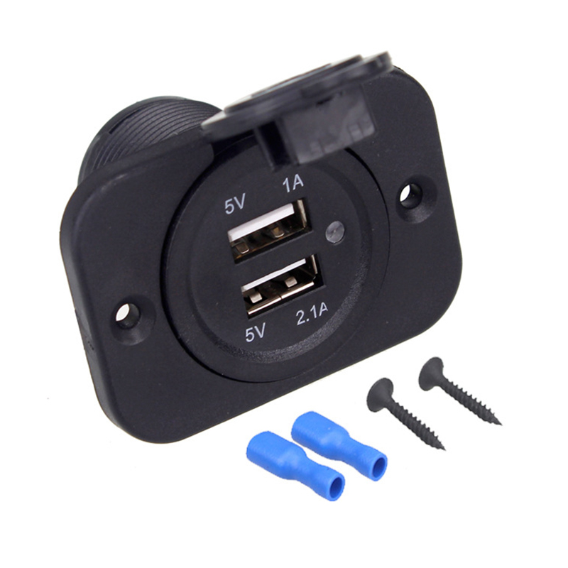 Motorcycle Car 3.1A Dual USB Port Charger Socket Outlet 12V 3.1A LED Waterproof 