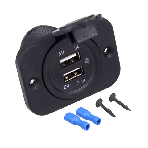 12-24V USB Charger for Motorcycle Auto Truck ATV Boat LED Car 3.1A Dual USB Socket Charger Power Adapter Outlet Power ► Photo 1/5