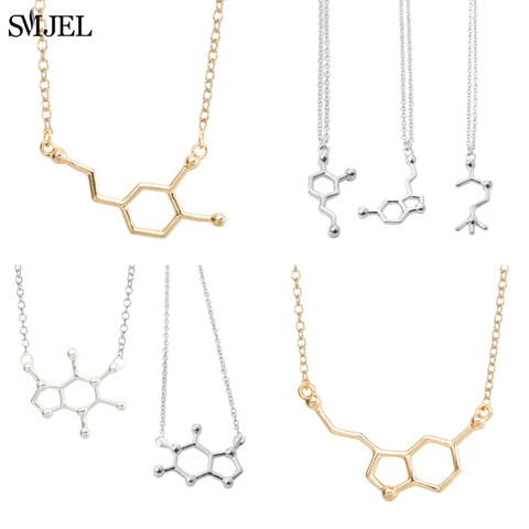 SMJEL Dopamine Molecule Necklaces Chemical Formula Necklace Fashion Women Serotonin Structure Formula Pendant Graduation Gifts ► Photo 1/6