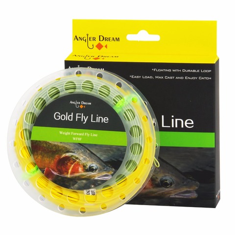 Angler Dream Gold Floating Fly Line, WF2F 3F 4F 5F 6F 7F 8F 9F 100FT Fly Fishing Line With Two Welded Loops ► Photo 1/6
