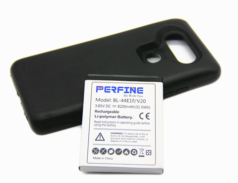 Perfine Battery For LG V20 BL-44E1F 8200mAh Li-Polymer Extended Battery with Black TPU Protective Case for H918 VS995 F800 ► Photo 1/6