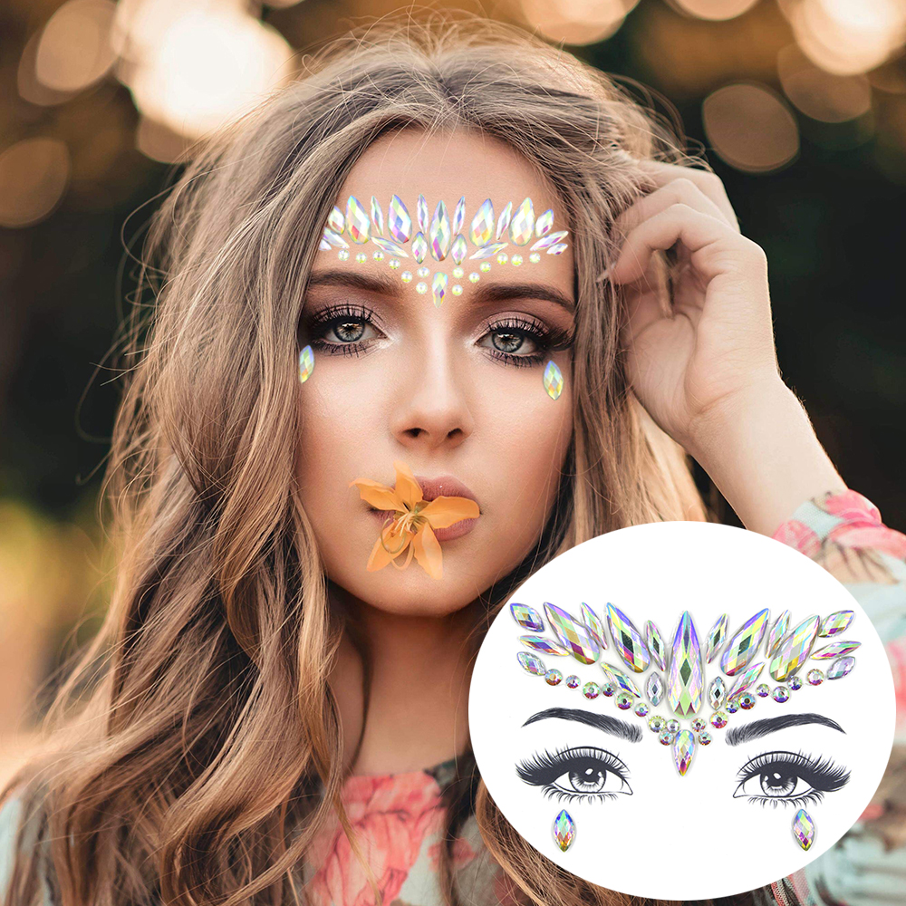 Face Stickers Crystal Tattoo Sticker Eyes Sticker Face Decoration Diamond  Party
