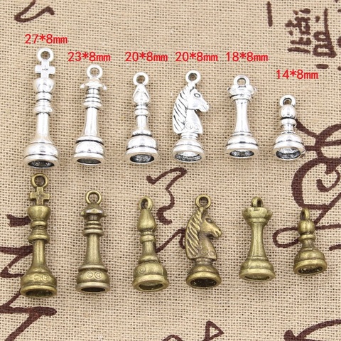 1set Charms Chess Knight Bishop Pawn King Queen Rook Antique Pendant fit,Vintage Tibetan Bronze,DIY For Handmade Jewelry ► Photo 1/1