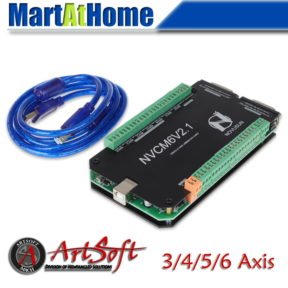 MACH3 USB 5 Axis Motion Controller CNC Card NVCM Breakout Board 125KHz 