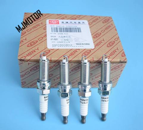 (4pcs/kit) spark plugs set for Chinese CHERY A1 A3 A5 TIGGO ARRIZO 1.6L SQRE4G16 engine Auto car motor parts E4G16-3707110 ► Photo 1/6