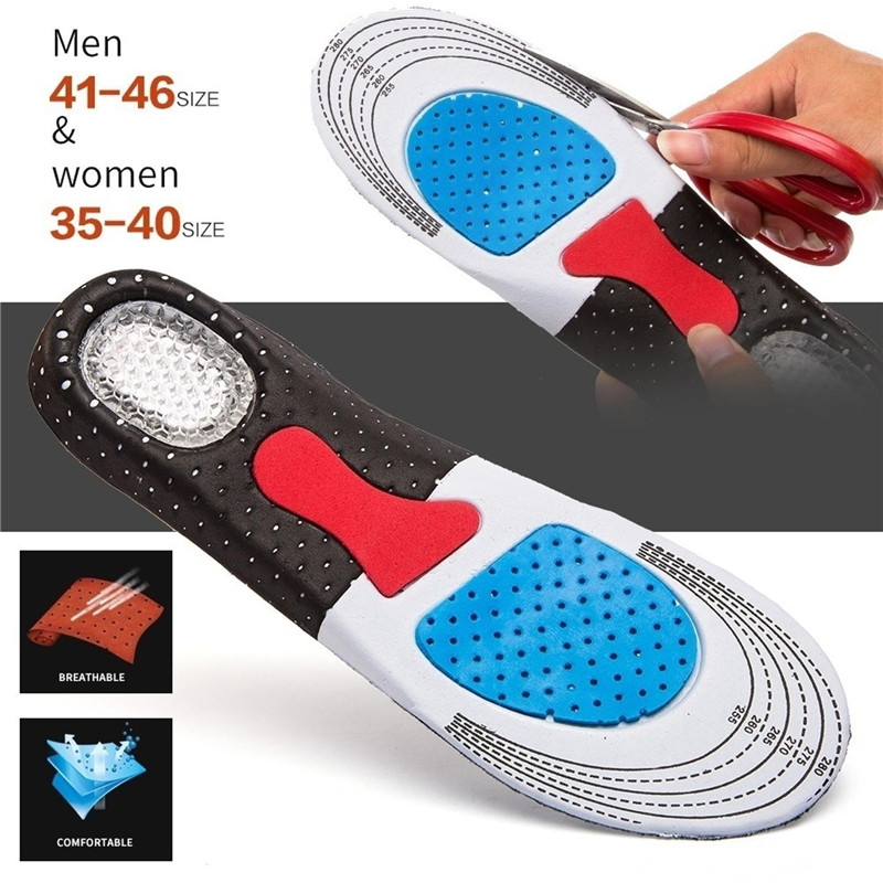 Men's Gel Orthotic Sport Running Insoles Insert Shoe Pad Arch Support Cushion HD 