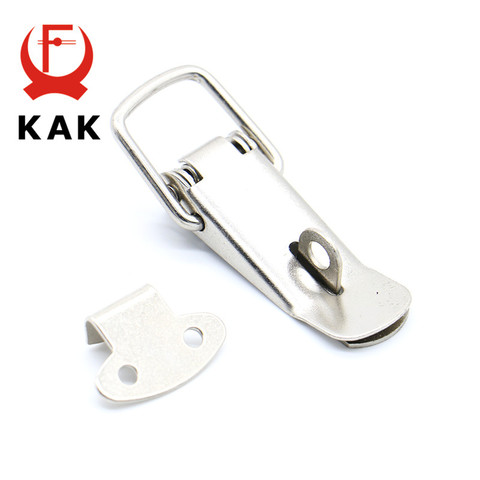 KAK J106 Cabinet Boxes Spring Loaded Latch Catch Toggle Locks Hasp 27*63 Iron Hasp For Sliding Door Window Cabinet ► Photo 1/6