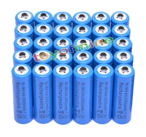4/10/20/30/48pcs AA 3000mAh Ni-MH rechargeable battery 2A LR6 Blue ► Photo 1/5