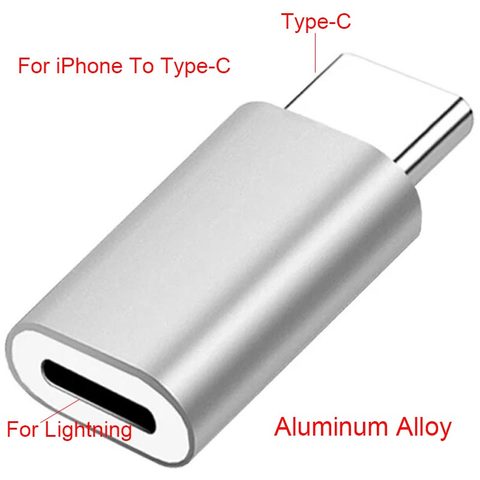 For Lightning Pin to Type C USB-C Alloy Converter Charging Type-C Connector Phone Adapter For iPhone Huawei P30 Xiaomi Phone ► Photo 1/5