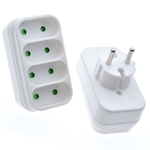 European Type Conversion Plug 1 TO 4 Way EU Standard Power Adapter Socket 16A Travel Plugs ► Photo 1/6