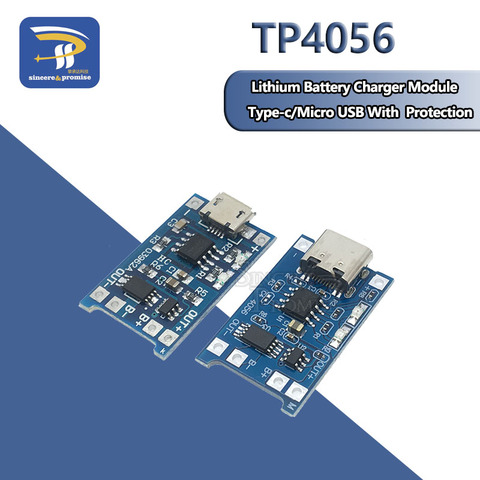 5PCS/LOT 5V 1A Micro USB / Type-c 18650 Lithium Battery Charging Board Charger Module+Protection Dual Functions TP4056 ► Photo 1/6