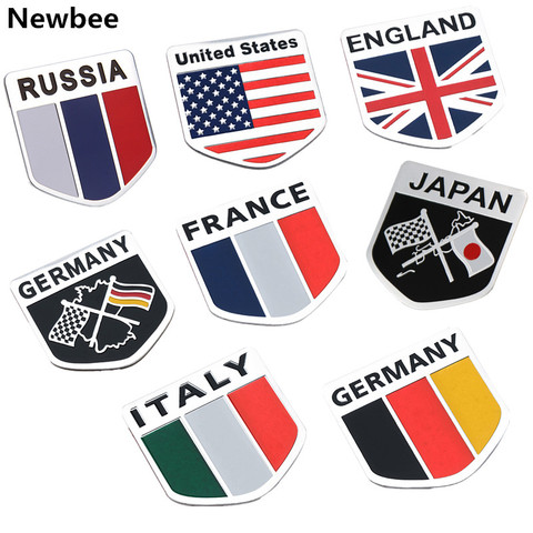 Car Auto Motorcycles ATV Bikes Italy/England/German/France/Russia/USA Flag Logo National Emblem Grille Badge Decal Sticker ► Photo 1/6