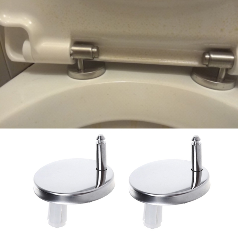 Replacement Pair of Zinc Alloy Home Toilet Seat Hinges Include Fittings Fixings 