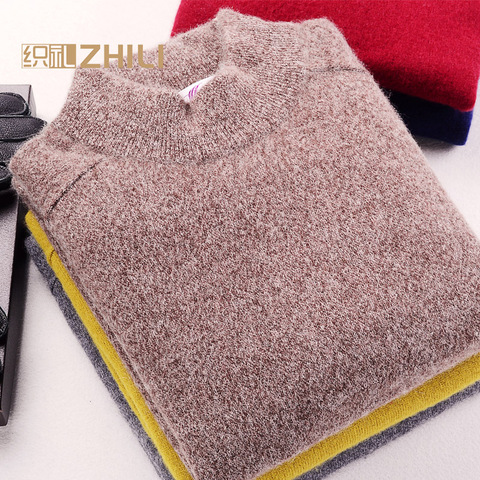 Men 100% Cashmere Sweater 2016 Men's Casual Winter Knit Warm Men Half Turtleneck Pullover Coat Outerwear Mens Sweaters And Pullo ► Photo 1/1