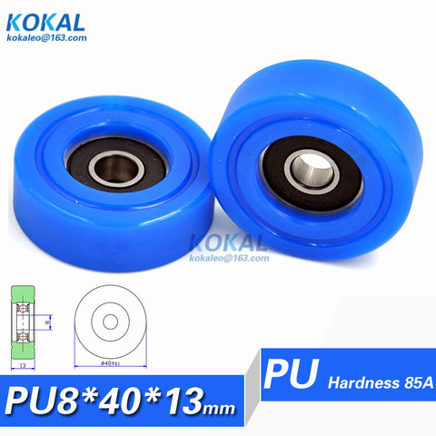 [PU0840-13] 1PCS PU outer diameter 40mm 608RS DIY machine low ball bearing sliding roller wheels 8*40*13 rubber TPU bearing ► Photo 1/1