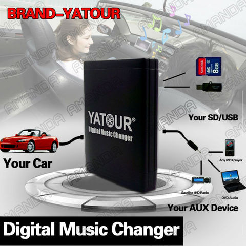 YATOUR CAR DIGITAL MUSIC CD CHANGER AUX MP3 SD USB ADAPTER 8PIN CONNECTOR FOR FIAT STILO 2002+ RADIOS ► Photo 1/6