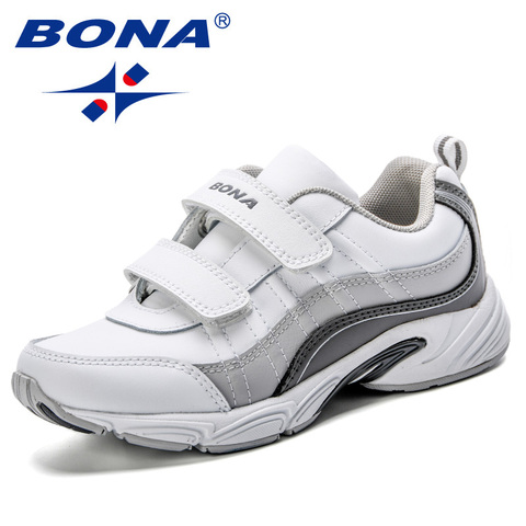 BONA New Arrival Durable Kids Shoes Fashion Striped Contrast Color Boys Girls Sneakers Trendy Children Sports Shoes Running ► Photo 1/6