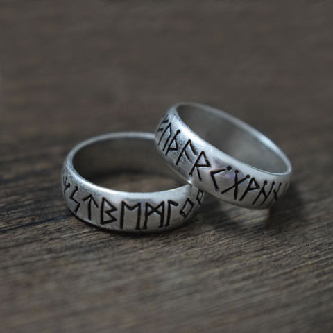 SanLan Viking Ring with Elder Futhark Runes Norse Ring Scandinavian Jewelry ► Photo 1/6