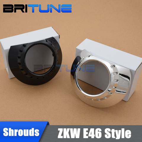 Projector Shrouds For E46 ZKW Headlight Lenses Bezel DIY 3.0 Bi-xenon Lens Covers For Car Lights Accessories Tuning Black Silver ► Photo 1/5