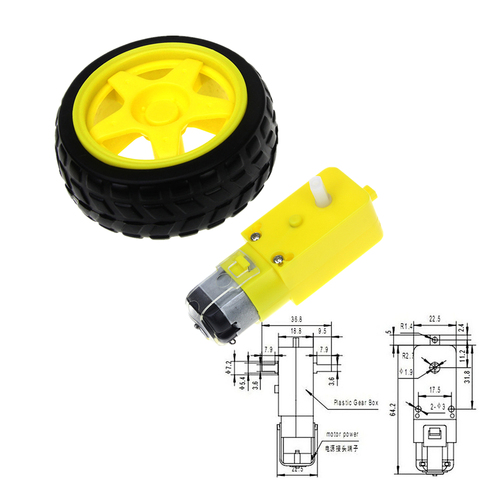 TT Motor Smart Car Robot Gear Motor for arduino Diy Kit  Wheels  Smart Car Chassis  Motor Robot Remote Control Car DC Gear Motor ► Photo 1/5