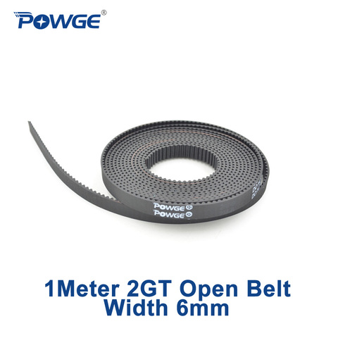 POWGE 1Meter 2MGT 2M 2GT open synchronous Timing belt GT2 2M-6 2GT-6mm width 6mm Rubber Small backlash Linear Motion 3D Printer ► Photo 1/6
