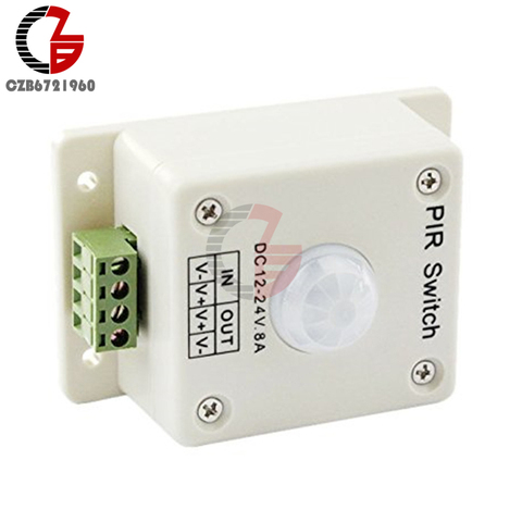 12V 24V 8A PIR Motion Sensor Switch DC 12-24V Infrared IR Body Photosensitive Control Detect On Off Switch Aisle Indoor Switch ► Photo 1/4